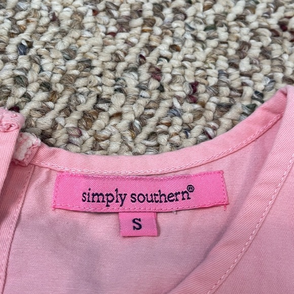 Simply Southern Colorblock Pastel Babydoll Dress with Ruffle Sleeves. Small. EUC - Picture 8 of 10